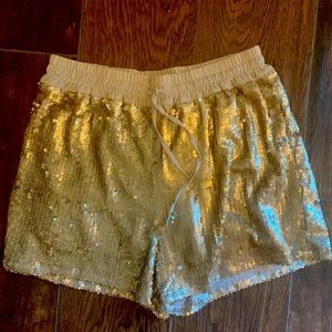 Gold sequin shorts